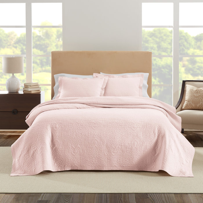 Nouvelle Home Cotton Damask Coverlet Set & Reviews Wayfair